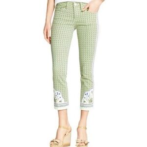 Tory Burch Mia Floral Spring Botanical Wallpaper Skinny Ankle Capri Jeans 27